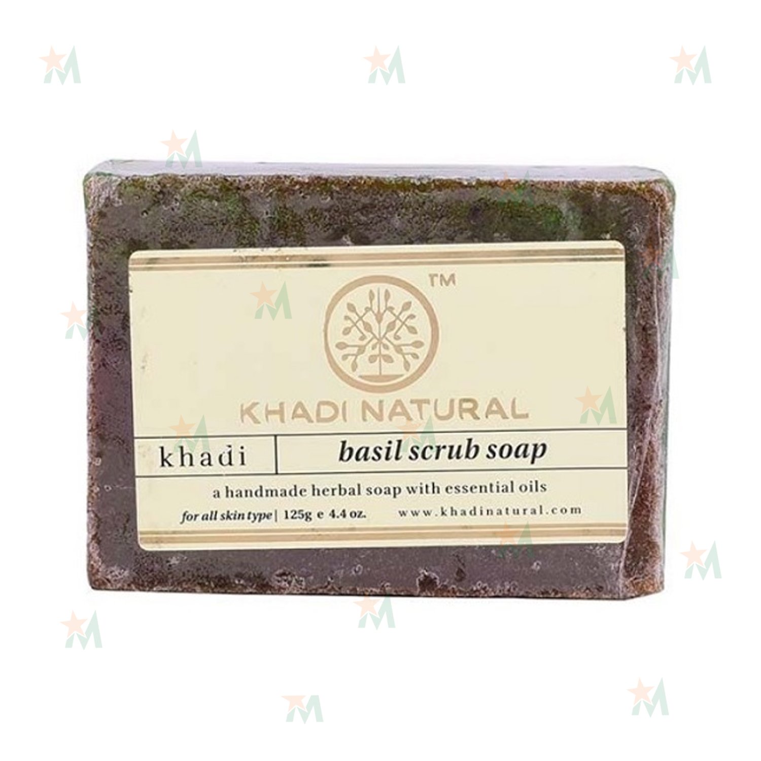 Khadi Natural Basil Scrub Soap 125 GM Star Mart