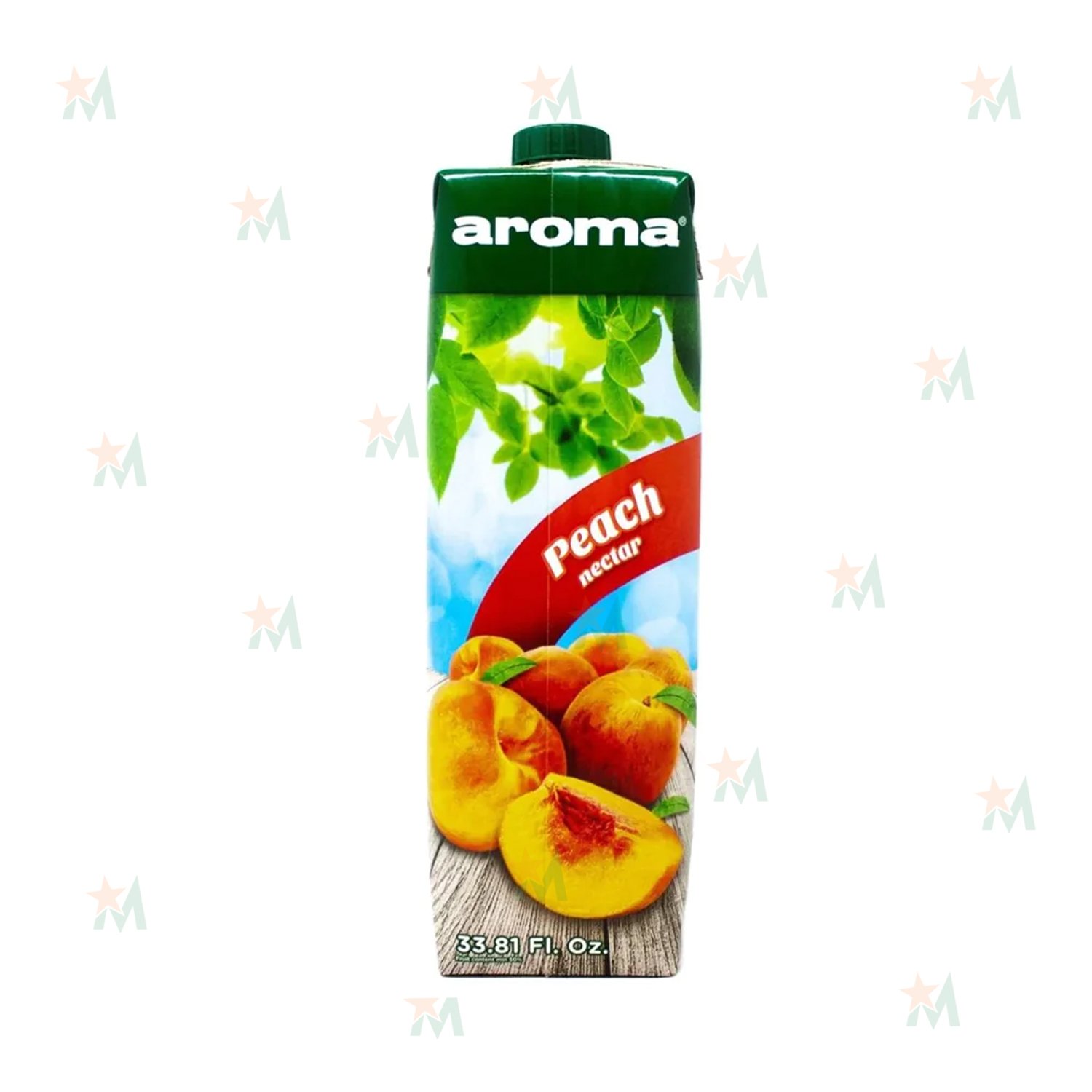 Aroma 100% Peach Nectar (1000 ML x 12 Packs)